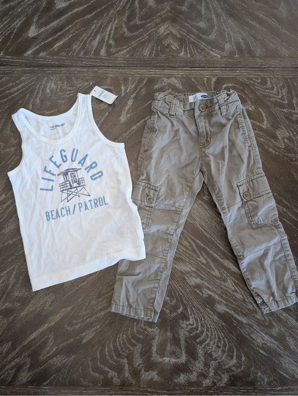 Cute Toddler Boys Summer Set - Baby Gap Tank Top & Old Navy Cargo Pants Size 3T